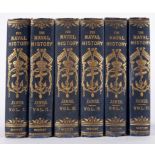 JAMES, William - The Naval History of Great Britain : 6 volume set. Folding tables, org.