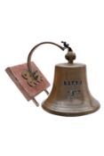 An Admiralty pattern 8 inch ship's bell 'Kitty,