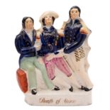 A mid 19th century Staffordshire figure group 'Death of Nelson',