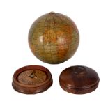 A late 19th century 3 inch terrestrial globe: unsigned,