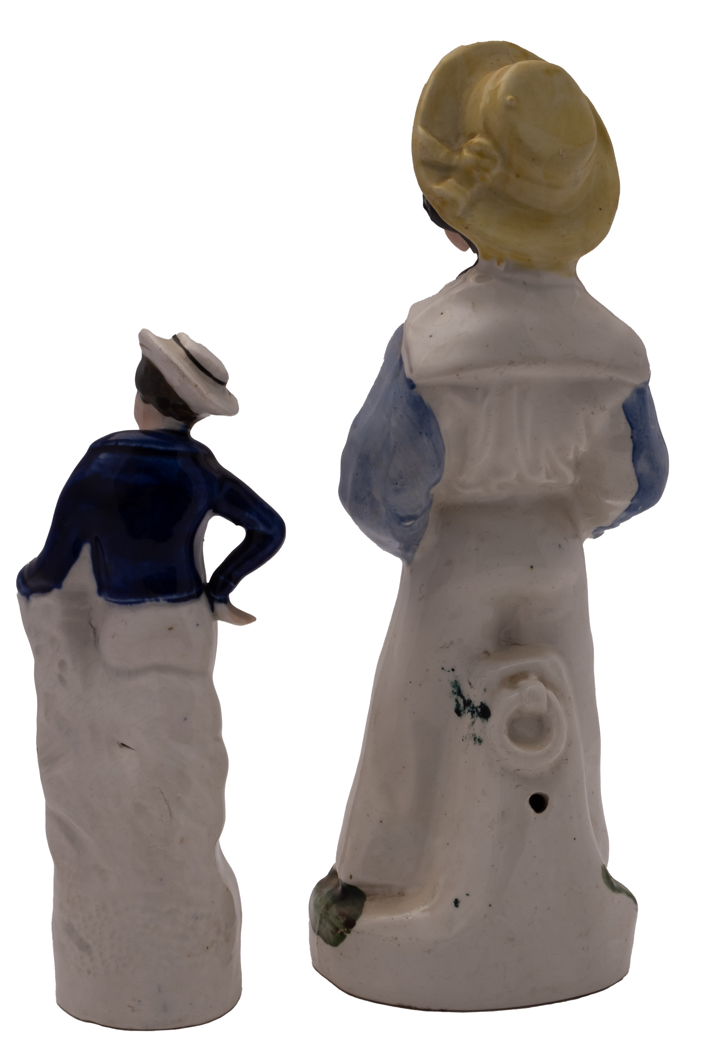 A 19th century Staffordshire figure of a second or third class boy: dressed in straw hat, - Image 4 of 4