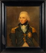 After Lemuel Francis Abbott (circa 1760-1803) Portrait of Horatio Nelson colour print 48 x 39;