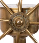 A brass ship's helm, maker John Hastie & Co , Ltd,