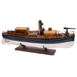 A scale model of a steam gun boat 'Pilar', simulated brass stack, grey vents,