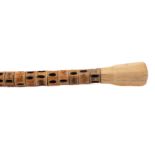 A late 19th century fish vertebra and marine ivory walking cane: the graduated shaft with