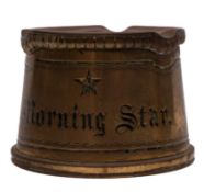 A late 19th century gilt brass drum ashtray from the schooner 'Morning Star': inscribed as per