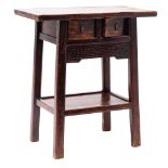 A Chinese stained wood side table in 17th century style,