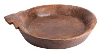 A stained treen bowl, possibly South East Asian,