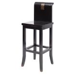 A Japanese black lacquered hardwood high chair,