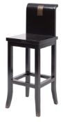 A Japanese black lacquered hardwood high chair,