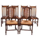 An associated set of six oak dining chairs,