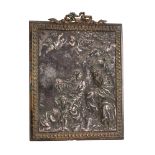 A French silvered copper figural relief, in the manner of a plaquette,
