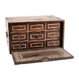 An Indo-Portuguese inlaid hardwood table cabinet,