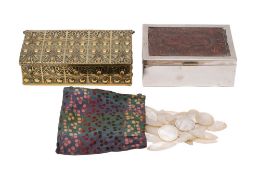 A quantity of Chinese mother-of-pearl gaming counters, 19th century, including rectangular,