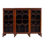 An Edwardian mahogany breakfront display cabinet or bookcase,