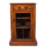 A Victorian walnut and marquetry pier cabinet,