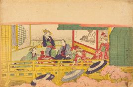 An album of Japanese coloured woodblock prints, various dates,