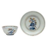 A Chinese Nankin Cargo porcelain tea bowl and saucer,
