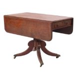 A William IV mahogany Pembroke table, circa 1835; the rectangular top with twin drop leaves,