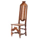 A William and Mary walnut and canework side chair,