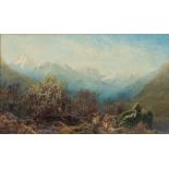 Arthur Croft (1828-1893) An Alpine view signed and dated 1880 lower left watercolour 18 x 31cm