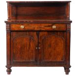 A George IV rosewood side cabinet or chiffonier,