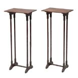 A pair of Regency mahogany vase or lamp stands,