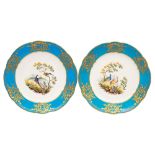 A pair of French porcelain plates,
