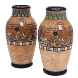 A pair of Ernst Wahliss Amphora vases, from the Campina series,