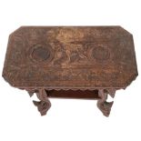 A South East Asian carved hardwood occasional table,