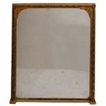 A Victorian giltwood and composition framed overmantel mirror,