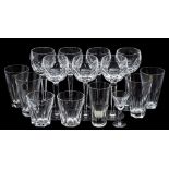 A part suite of Waterford Kathleen glasses, comprising seven wine glasses, four high balls,