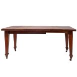 An Edwardian mahogany and satinwood banded extending dining table, early 20th century,