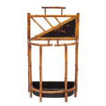An Edwardian bamboo hall stand in Aesthetic Movement style,