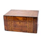A Victorian walnut and parquetry writing slope,