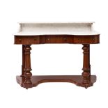 A Victorian mahogany and marble topped wash stand,