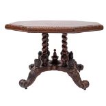 A Victorian oak breakfast table,