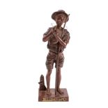 After Adolphe Jean Lavergne (1852-1901), a bronze model of a fisher boy,