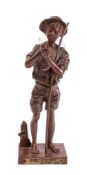 After Adolphe Jean Lavergne (1852-1901), a bronze model of a fisher boy,
