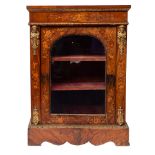 A Victorian walnut and marquetry pier cabinet,