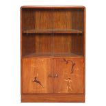A mahogany, marquetry and glazed display cabinet in Art Deco style,