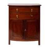 A Regency mahogany bowfront side cabinet,