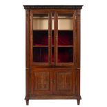 A Victorian oak and glazed display cabinet in early 18th century taste,