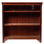 A Victorian mahogany open bookcase, late 19th century; the top with moulded edges,