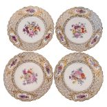 Four Meissen porcelain plates,