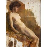 Slade School (early 20th century) Life study of a young woman seated,