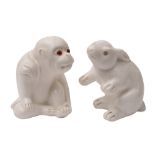 Two Bernard Moore porcelain animal figures,