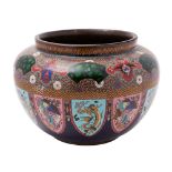 A Japanese cloisonne jardiniere decorated with ho-o birds,