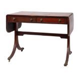 A George III rosewood and cross banded sofa table,