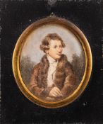 After Sir Joshua Reynolds, late 18th century A miniature portrait of Francesco Bartolozzi,